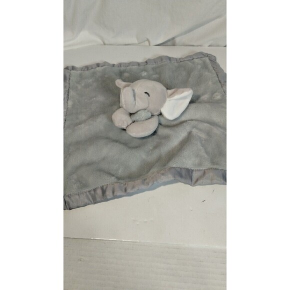 Carters Baby Lovey Gray Plush Elephant Holding Security Blanket Satin EUC - Picture 9 of 10